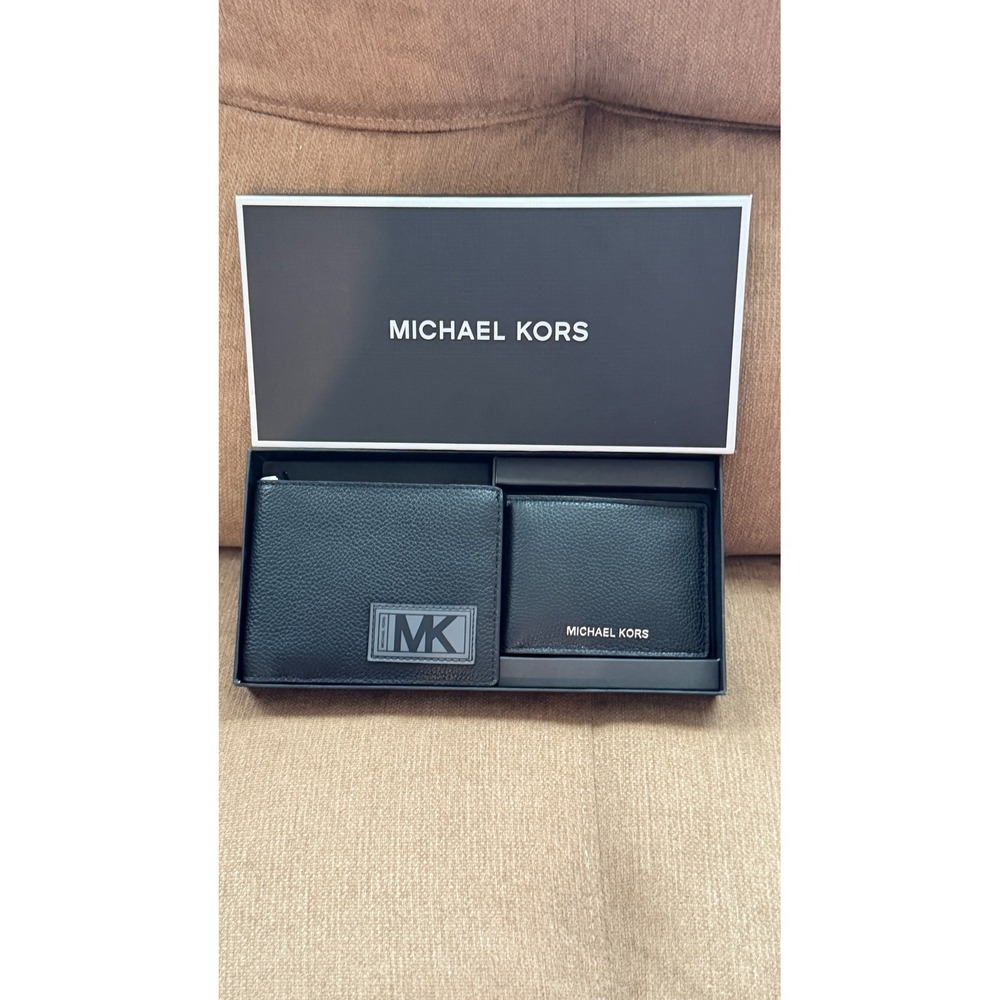 Michael Kors Mens 3-in-1 Wallet Box Set Black Leather 36U0LGFF1L NEW - Picture 9 of 11